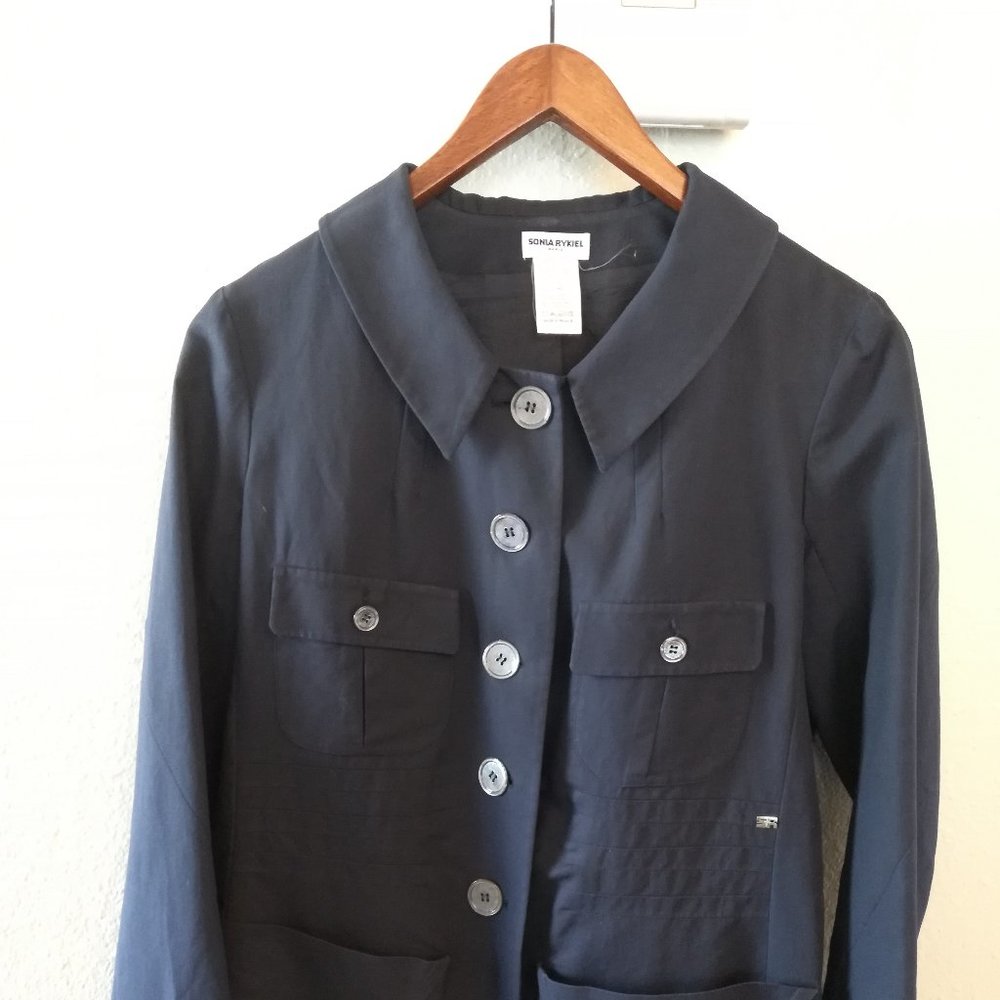 Sonia Rykiel Navy Blue Spring Cotton Jacket